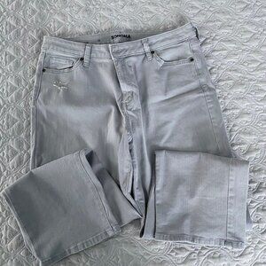 Sonoma Light Gray Straight Crop Jeans Sz 12